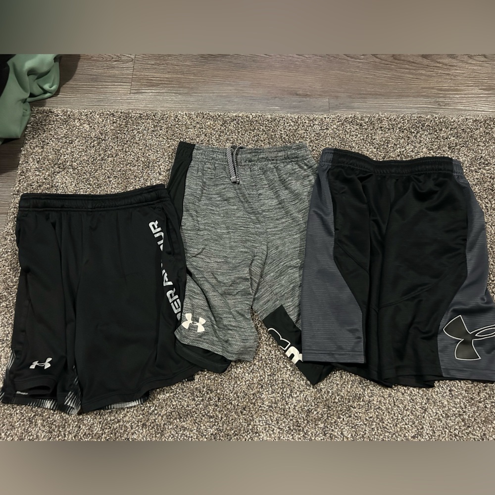 Under Armour Black & Gray Kids' Athletic Shorts